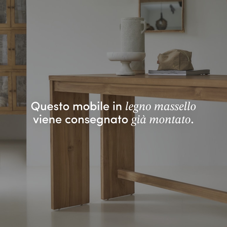 Eden - Scrivania in teak massello con cassettiera